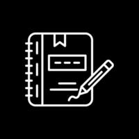 Notebook Line Inverted Icon Design vector