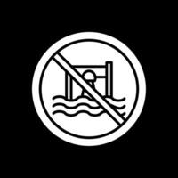 Prohibited Sign Glyph Inverted Icon Design vector