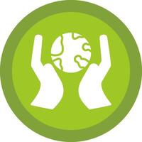 Save The World Glyph Due Circle Icon Design vector