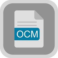 OCM File Format Flat round corner Icon Design vector