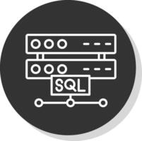 Sql Glyph Due Circle Icon Design vector