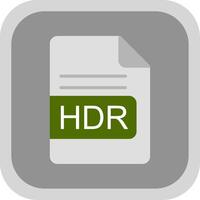 HDR File Format Flat round corner Icon Design vector