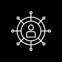 Social Network Line Inverted Icon Design vector