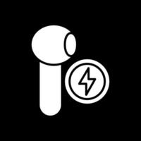 Earbud Glyph Inverted Icon Design vector