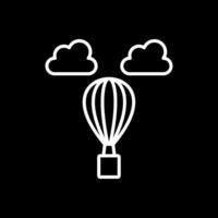 Hot Air Balloon Line Inverted Icon Design vector