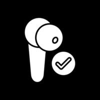 Earbud Glyph Inverted Icon Design vector