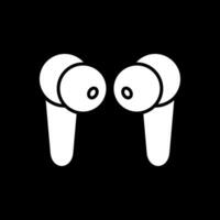 Earbuds Glyph Inverted Icon Design vector