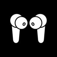 Earbuds Glyph Inverted Icon Design vector