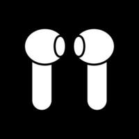Earbuds Glyph Inverted Icon Design vector
