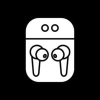 Earbuds Glyph Inverted Icon Design vector