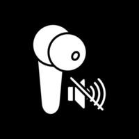 Earbud Glyph Inverted Icon Design vector