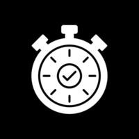 Stopwatch Glyph Inverted Icon Design vector