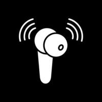 Earbud Glyph Inverted Icon Design vector