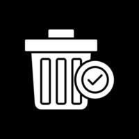 Trash Glyph Inverted Icon Design vector