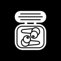 Earbuds Glyph Inverted Icon Design vector