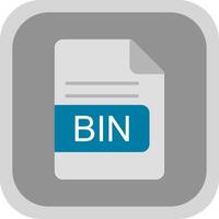 BIN File Format Flat round corner Icon Design vector