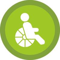 Disability Glyph Due Circle Icon Design vector