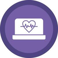 Electrocardiography Glyph Due Circle Icon Design vector