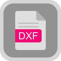 DXF File Format Flat round corner Icon Design vector