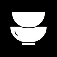 Dishes Glyph Inverted Icon Design vector