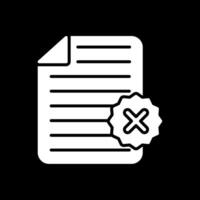 File Glyph Inverted Icon Design vector