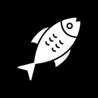 pescado glifo invertido icono diseño vector