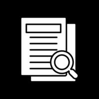 Research Glyph Inverted Icon Design vector