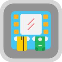 Cash Point Flat round corner Icon Design vector