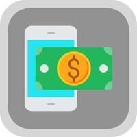 Mobile Money Flat round corner Icon Design vector