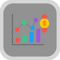 Market Fluctuation Flat round corner Icon Design vector