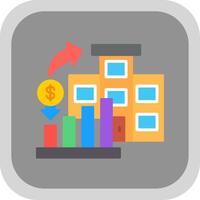 Market Investment Flat round corner Icon Design vector