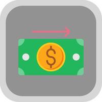 enviar dinero plano redondo esquina icono diseño vector