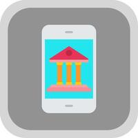 Mobile Banking Flat round corner Icon Design vector