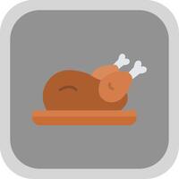 Roast Chicken Flat round corner Icon Design vector