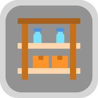 Shelves Flat round corner Icon Design vector