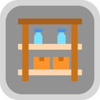 Shelves Flat round corner Icon Design vector