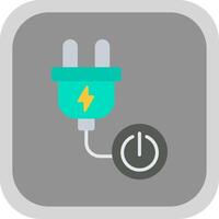 Power Button Flat round corner Icon Design vector