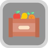 Fruta caja plano redondo esquina icono diseño vector