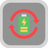 Eco Battery Flat round corner Icon Design vector