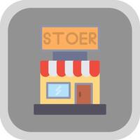 Store Flat round corner Icon Design vector