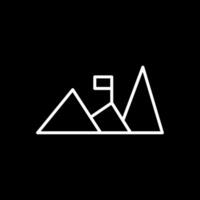 Mountains Line Inverted Icon Design vector