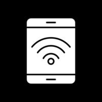 Wifi glifo invertido icono diseño vector