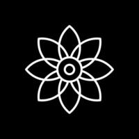 Flower Line Inverted Icon Design vector