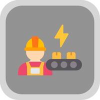 Industrial Worker Flat round corner Icon Design vector