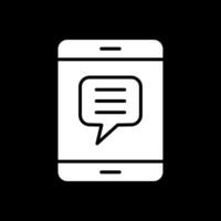 Chatting Glyph Inverted Icon Design vector