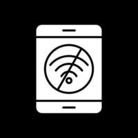 No Internet Glyph Inverted Icon Design vector