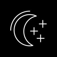 Moon Line Inverted Icon Design vector