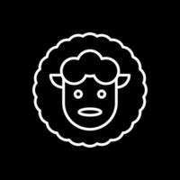 Sheep Line Inverted Icon Design vector