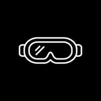 gafas de protección línea invertido icono diseño vector