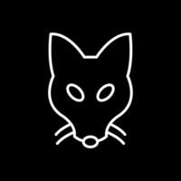 Fox Line Inverted Icon Design vector